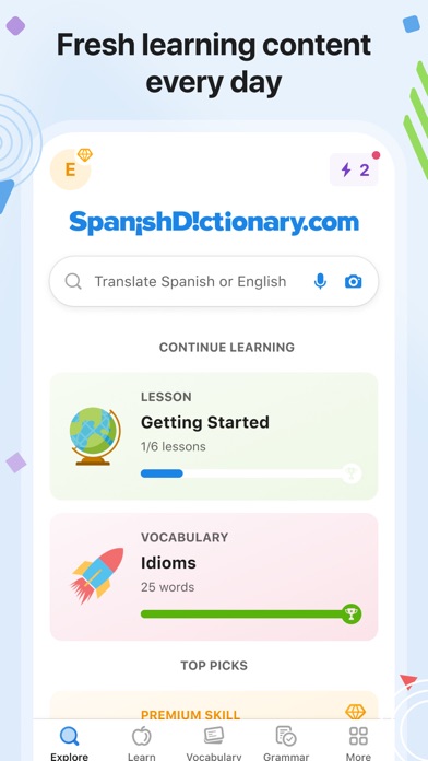 SpanishDictionary.com Learning screenshot 2